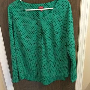 Merona green and black blouse